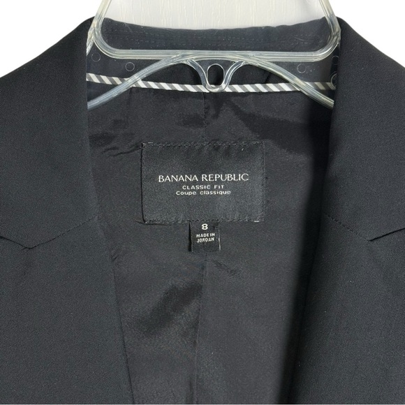 Banana Republic Italian Wool Blend Blazer Size 8 Black Classic Fit Washable - Picture 5 of 11